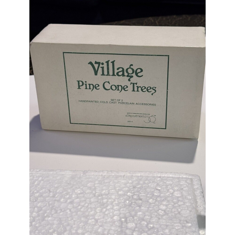 Department 56 Village PINE CONE TREES Rustic Brown Tones 5221-3 (Set 2) Flaw